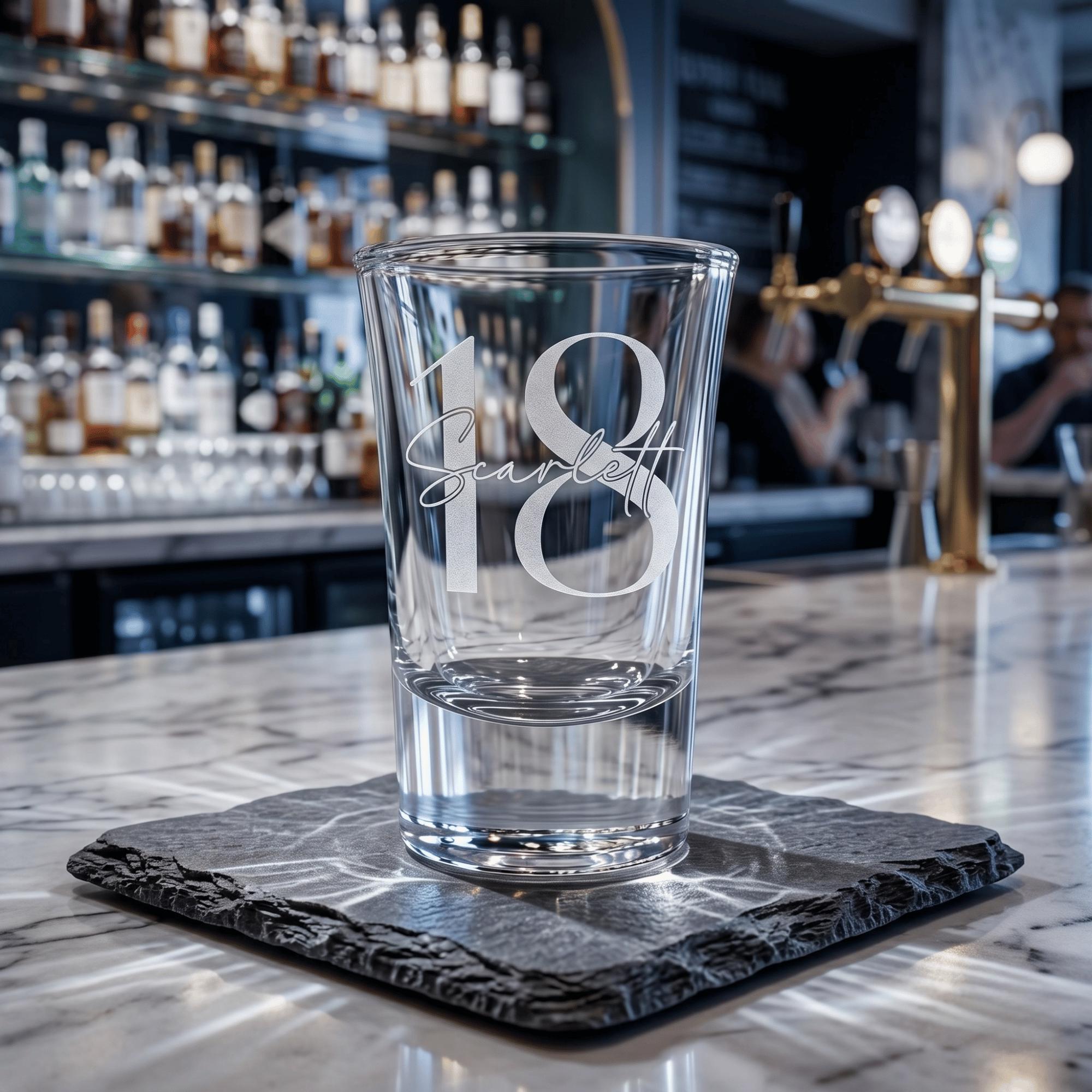 Personalised 25ml engraved shot glass custom tequila shooter milestone birthday keepsake for Australian celebrations