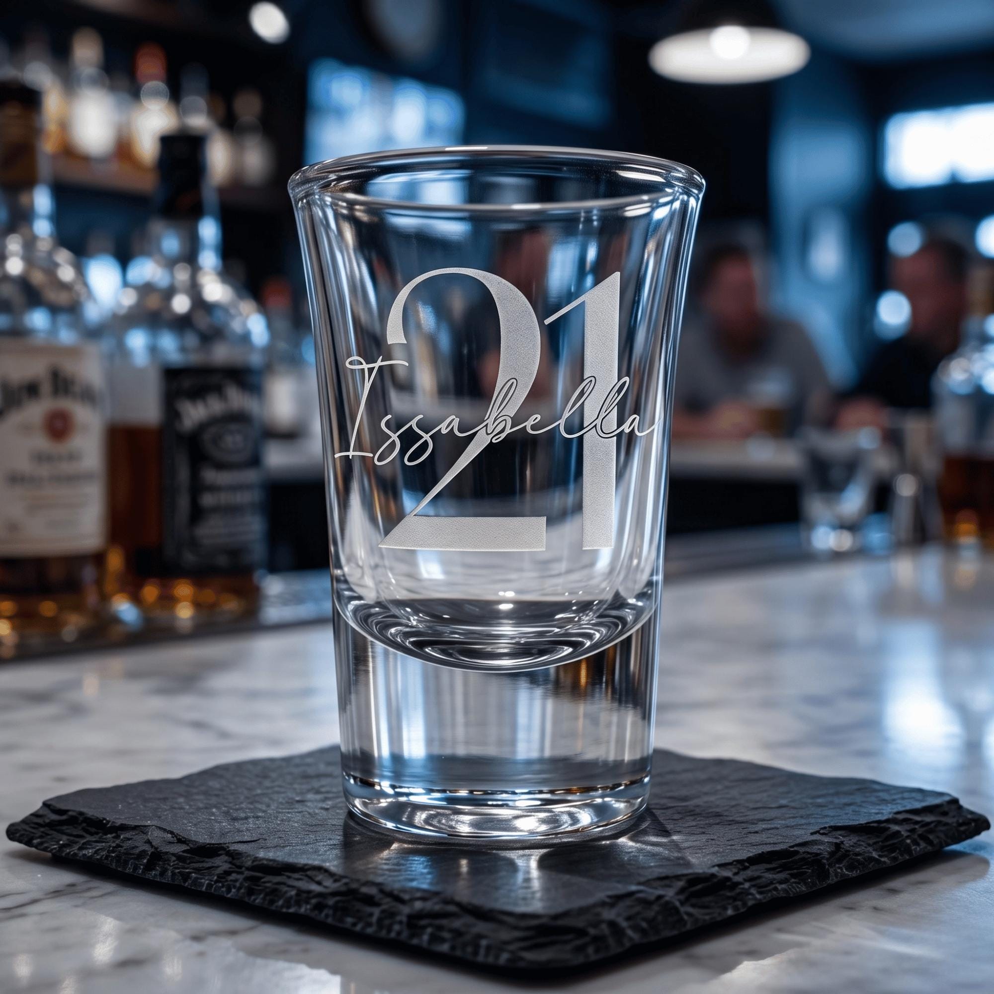 Personalised 25ml engraved shot glass custom tequila shooter milestone birthday keepsake for Australian celebrations