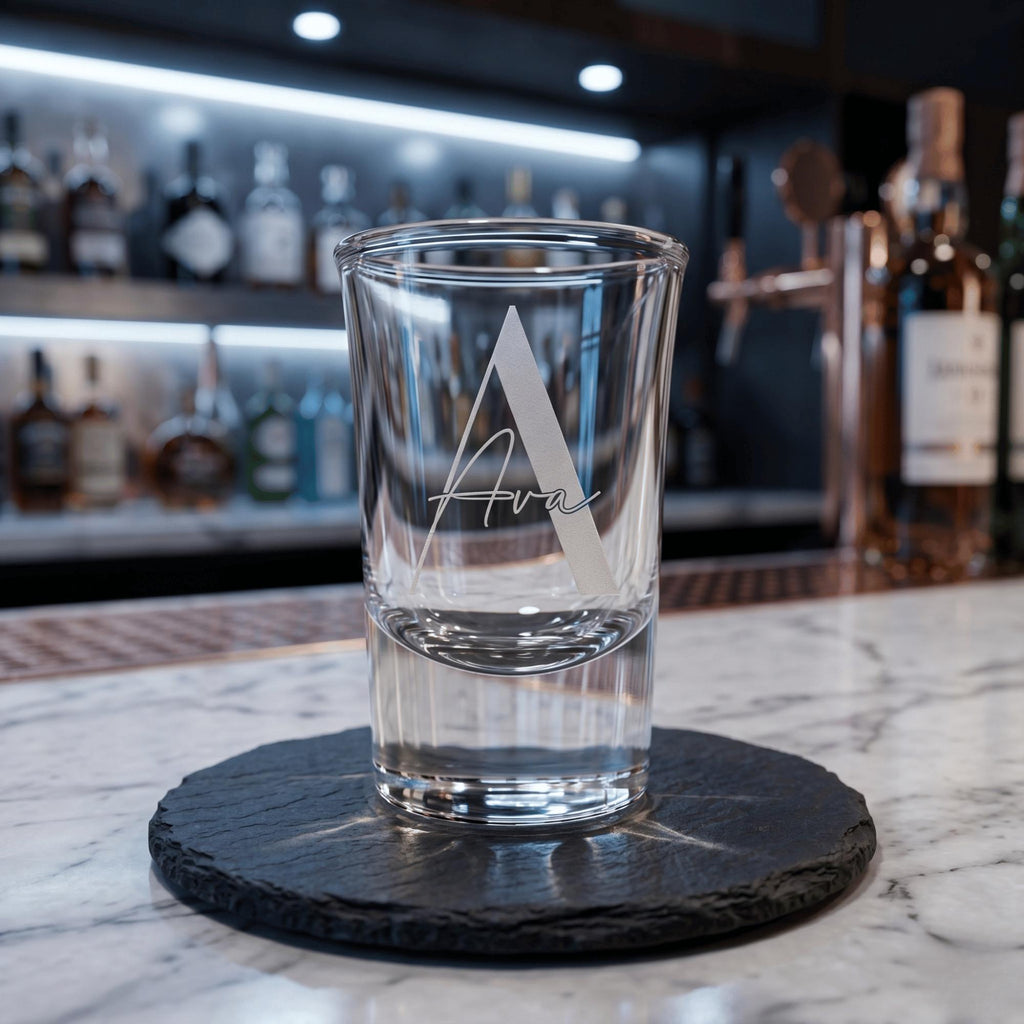 Personalised 25ml engraved shot glass custom tequila shooter milestone birthday keepsake for Australian celebrations
