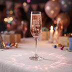 Personalised Champagne Flute | Bold Milestone Birthday Engraved Glass (215ml)
