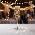 Personalised Champagne Flute | Bold Milestone Birthday Engraved Glass (215ml)