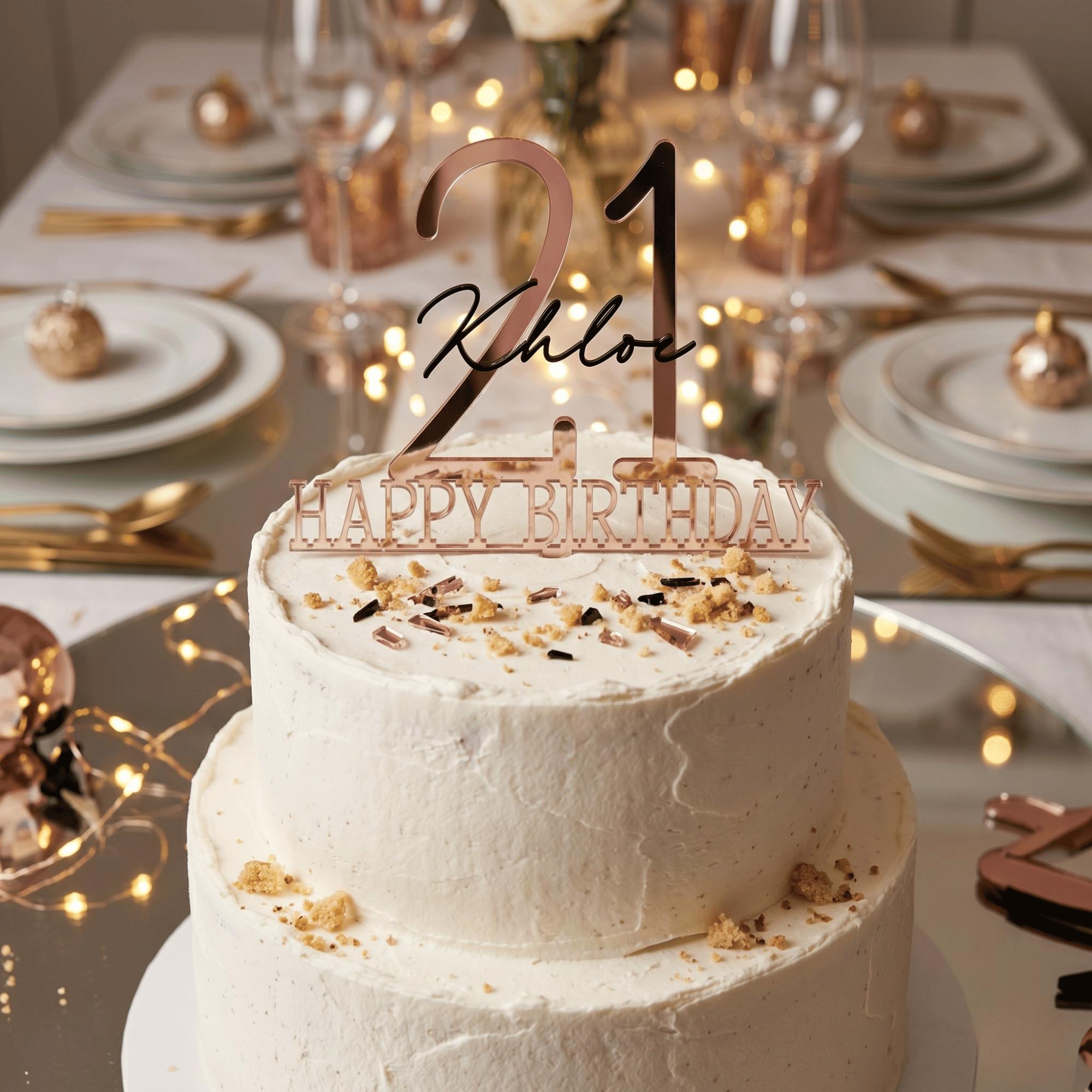 Personalised Milestone Cake Topper Custom Name Birthday Centrepiece Premium Layered Acrylic Celebration Sign