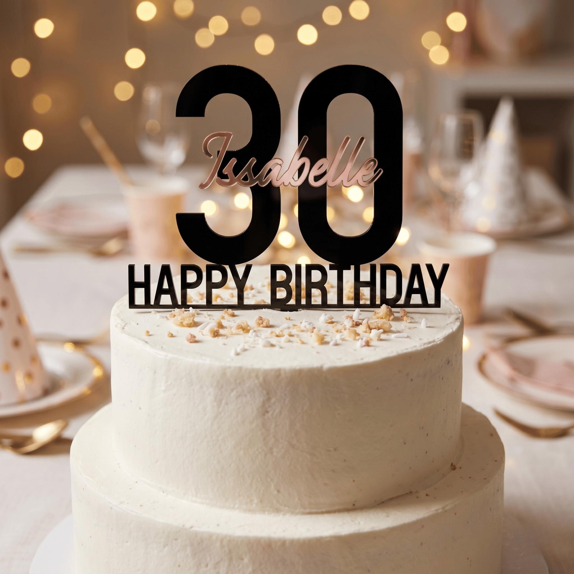 Custom Age Birthday Cake Topper Personalised Name Centrepiece Premium Layered Acrylic Milestone Sign