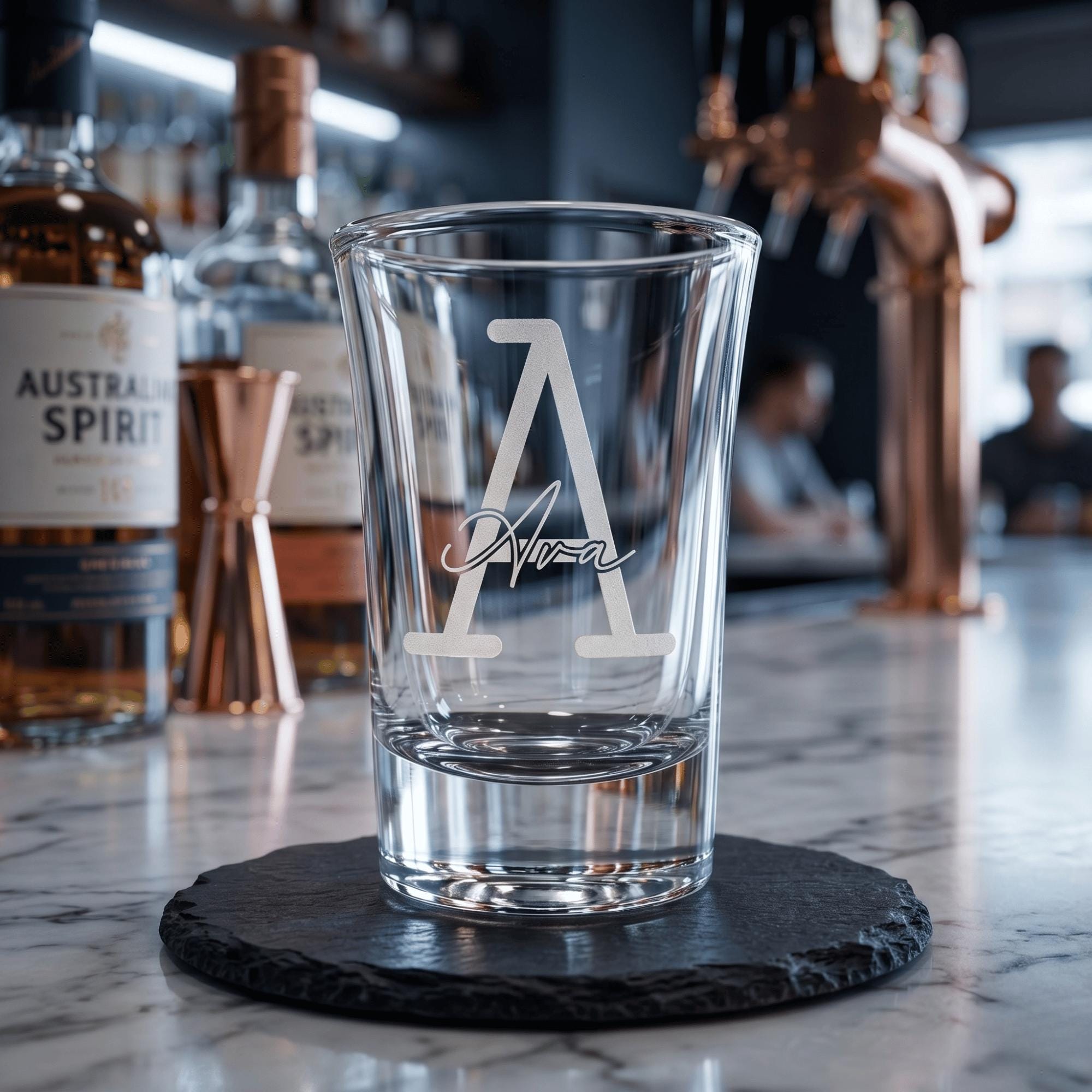 Personalised 25ml engraved shot glass bespoke birthday milestone keepsake custom drinkware for Australian 21st celebrations
