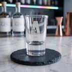Personalised engraved 25ml shot glass bespoke milestone keepsake premium drinkware for Australian birthdays