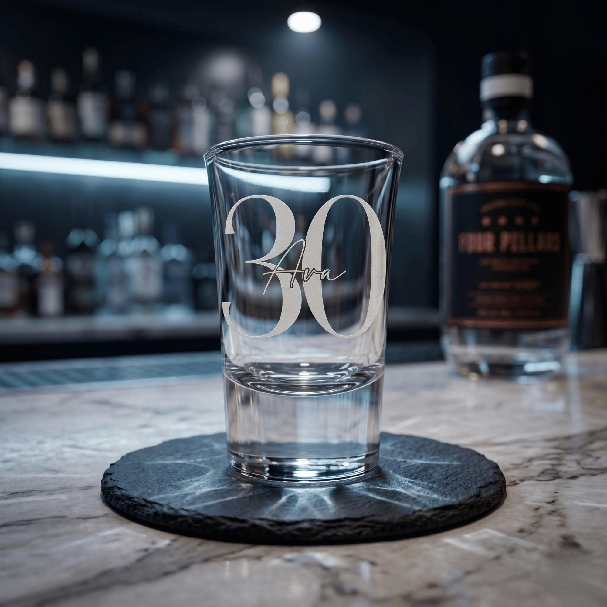 Personalised 25ml engraved shot glass custom tequila shooter milestone birthday keepsake for Australian celebrations