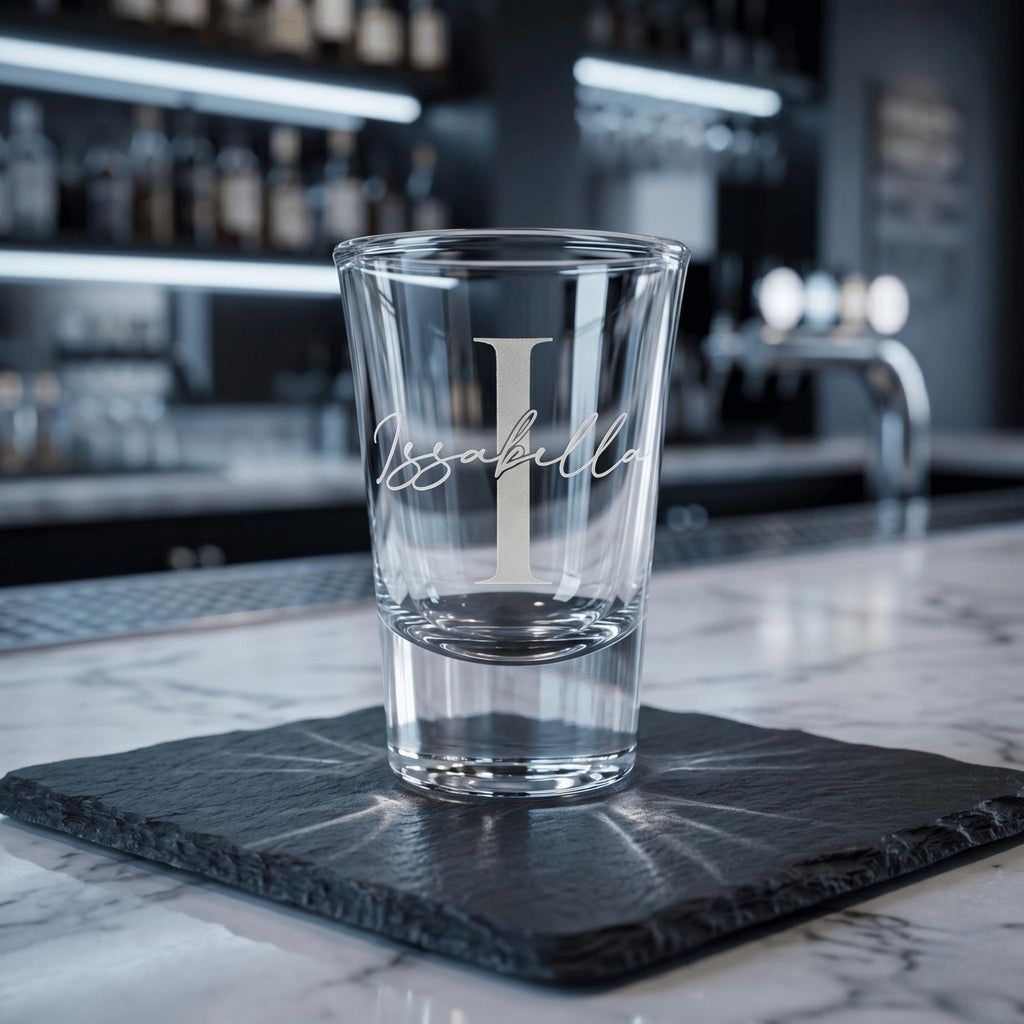 Personalised 25ml engraved shot glass custom 18th milestone keepsake premium barware for Australian birthdays