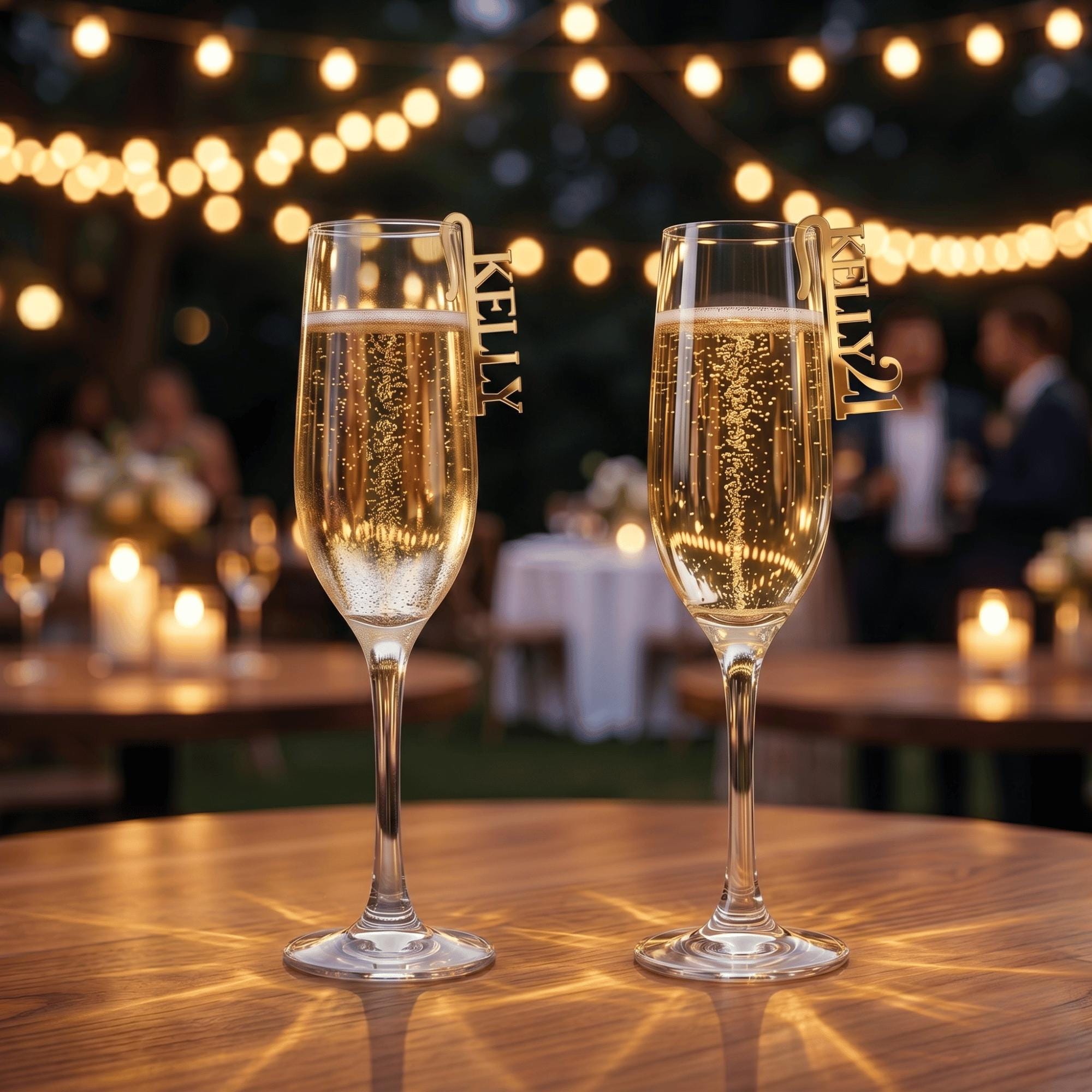 Laser Cut Name Tags Champagne Glass Markers Custom Acrylic Glitter Gloss Mirror Wedding Birthday Australia