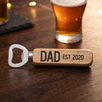 Personalised Bottle Opener, Custom Fathers Day Gift, Engraved Wood Bottle Opener, Rad Dad Gift, Timber Bar Tool, Grandad Birthday Present