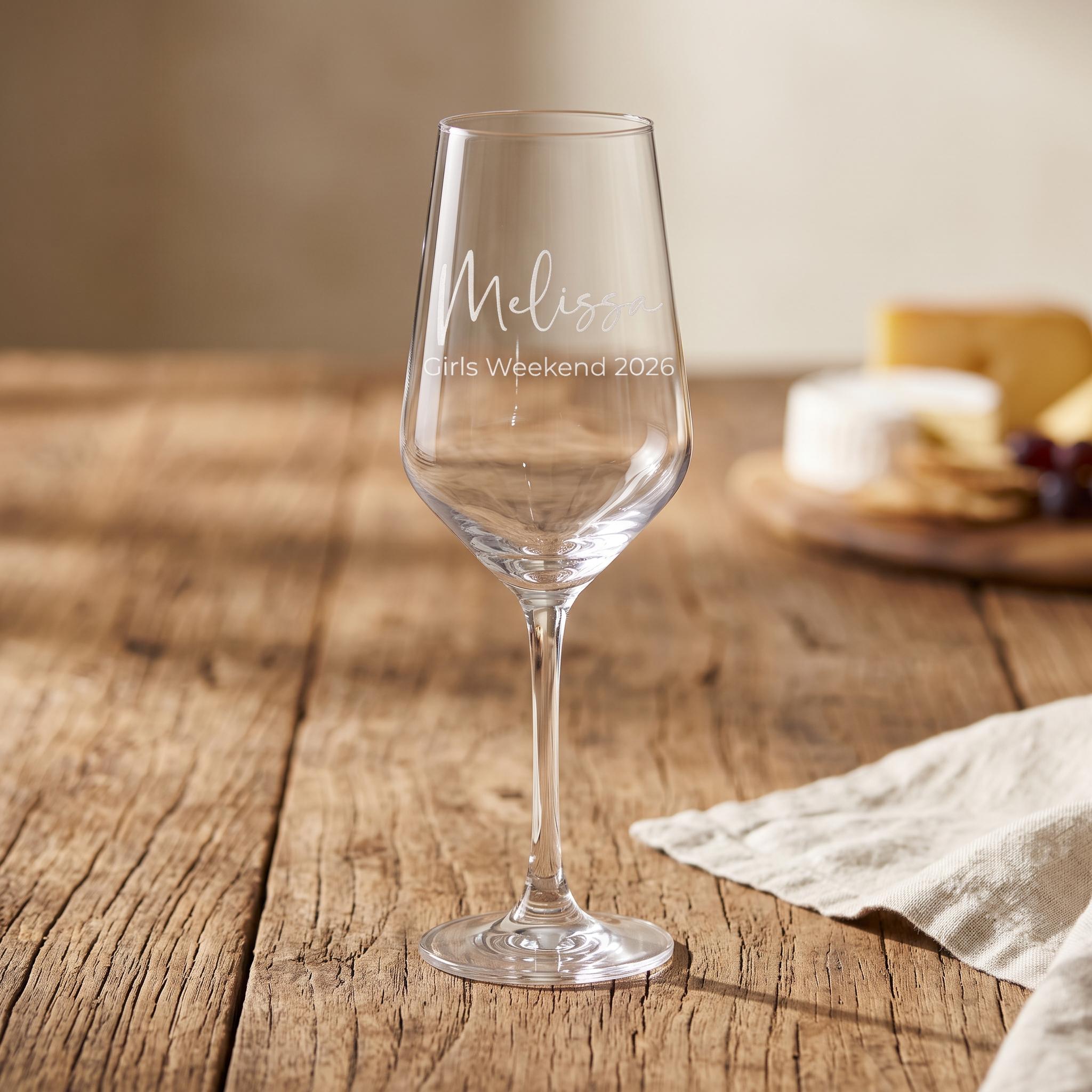 Personalised Wine Glass, Custom Engraved Wine Glass for Her, 30th Birthday Gift, Bridesmaid Proposal Glassware, Red or White Wine Goblet