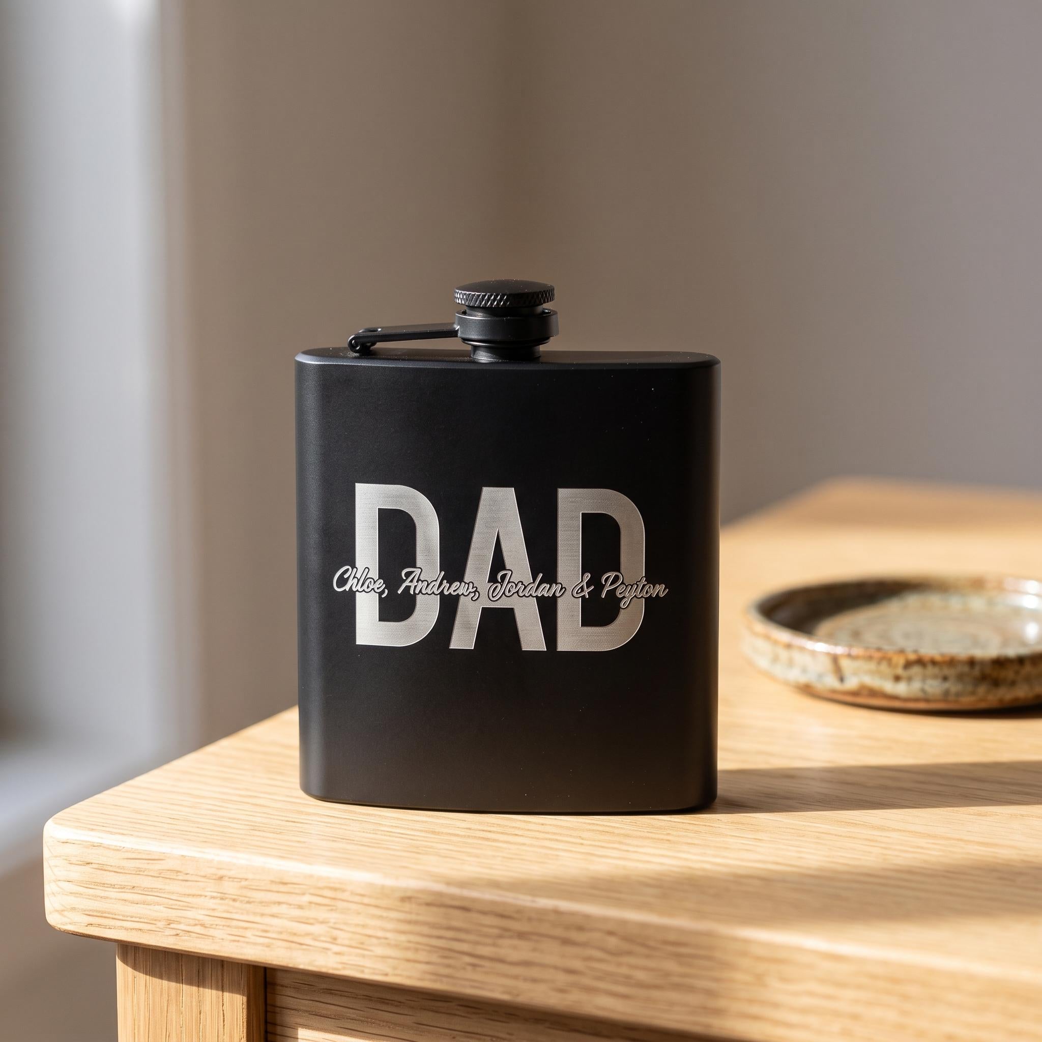 The Bold Dad Name Overlay layout showing multiple children names clearly scripted across the centre lettering.