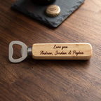 Personalised Bottle Opener, Custom Fathers Day Gift, Engraved Wood Bottle Opener, Rad Dad Gift, Timber Bar Tool, Grandad Birthday Present