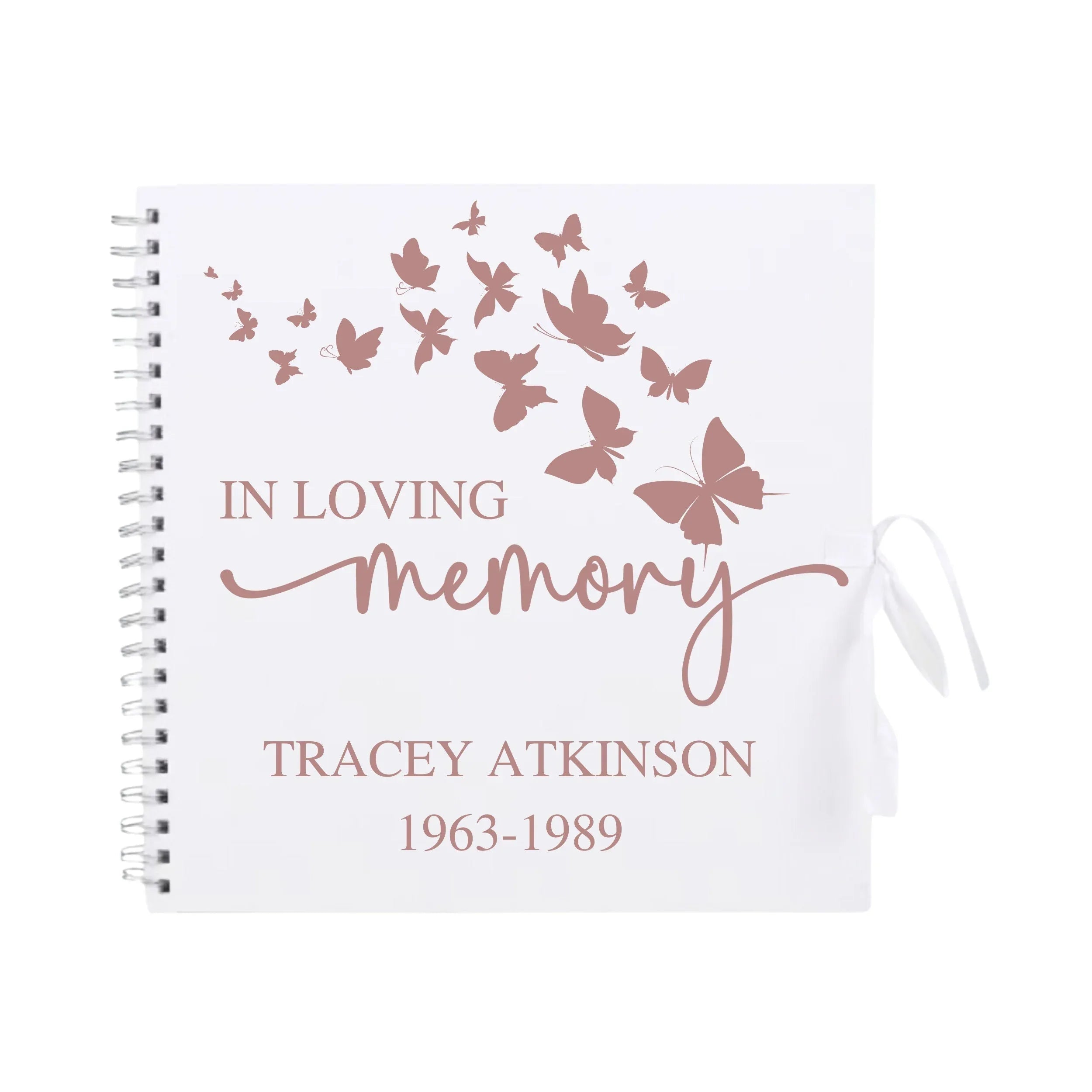 Large Personalised Memorial Guestbook | 12x12 Grand Size - Make It Personal Gift Co