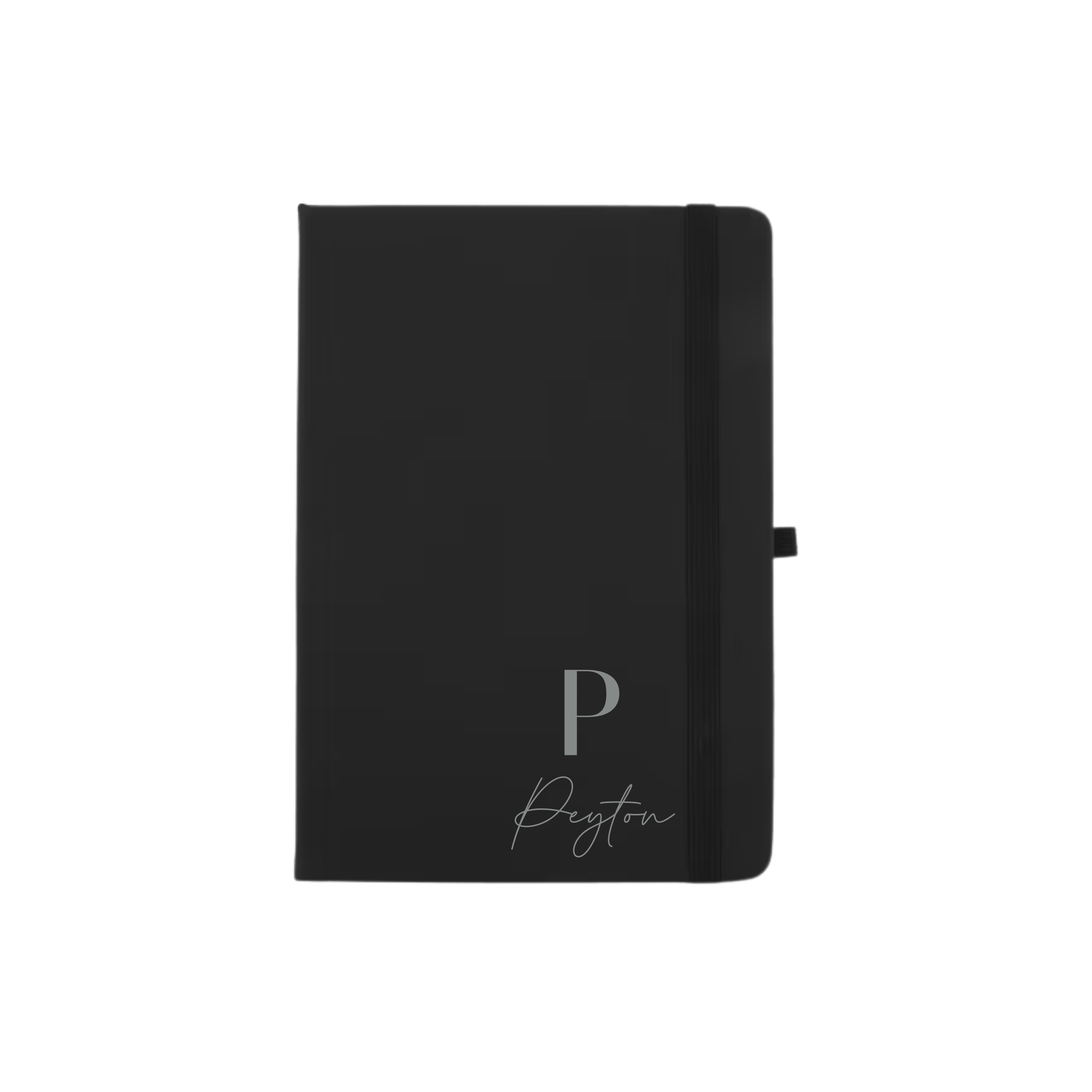 Personalised A5 hardcover journal by Make It Personal Gift Co with modern script and sans serif font design.