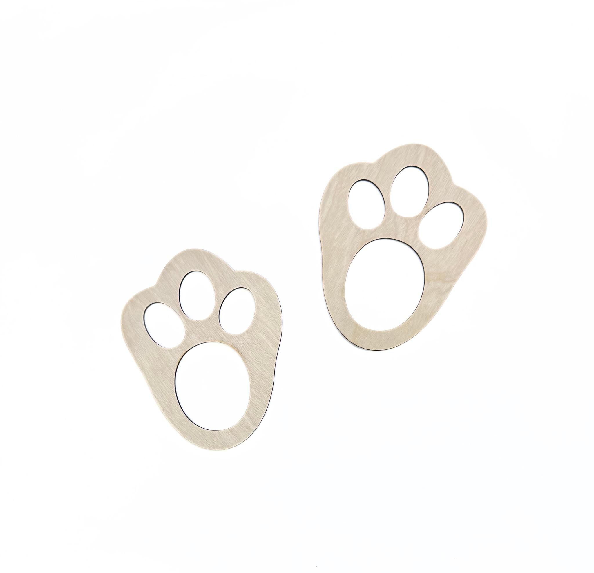 Easter Bunny footprint stencil for kids by Make It Personal Gift Co, showing a playful bunny footprint design on paper.