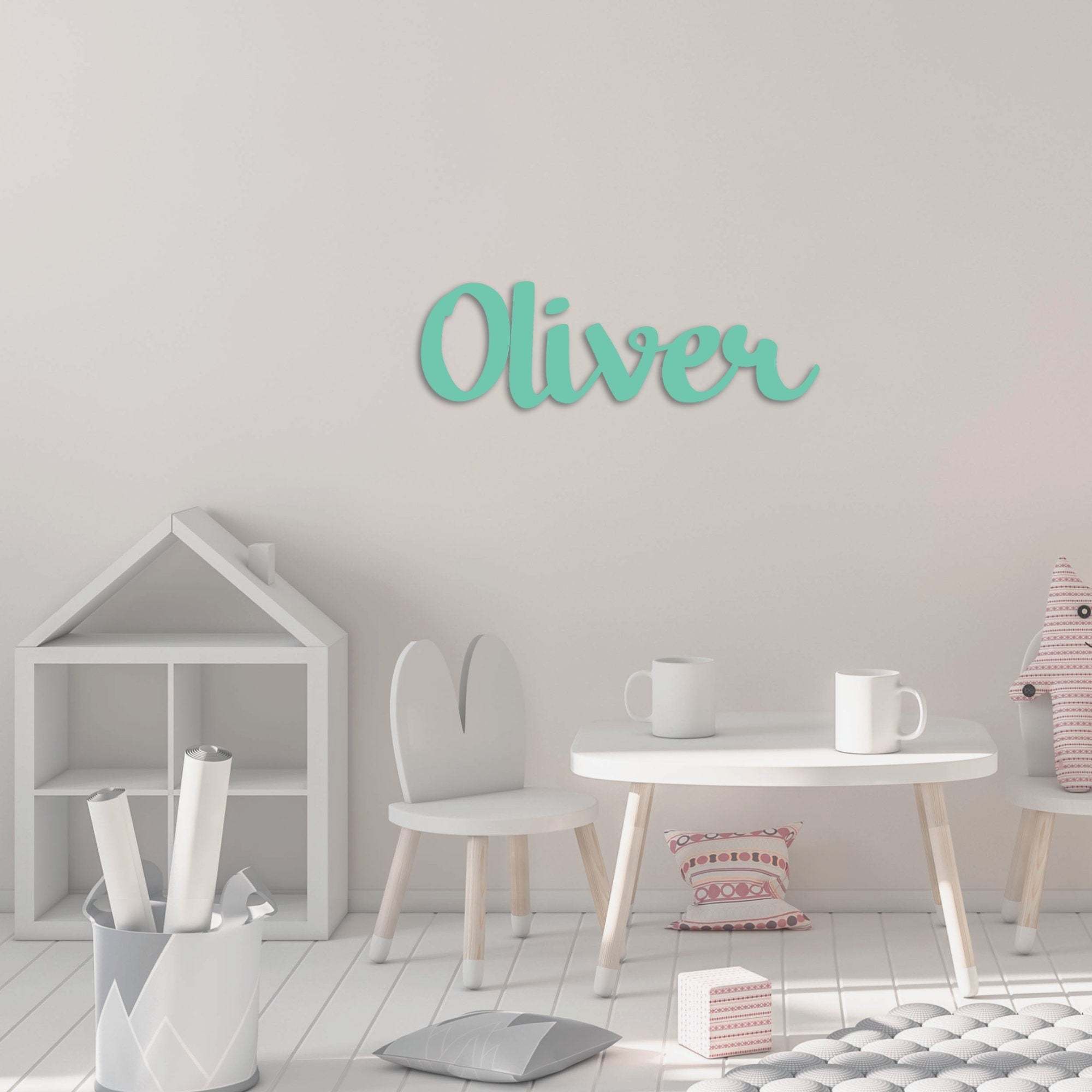 Personalized acrylic kids' name sign with colorful lettering, designed for children's room decor by Make It Personal Gift Co.