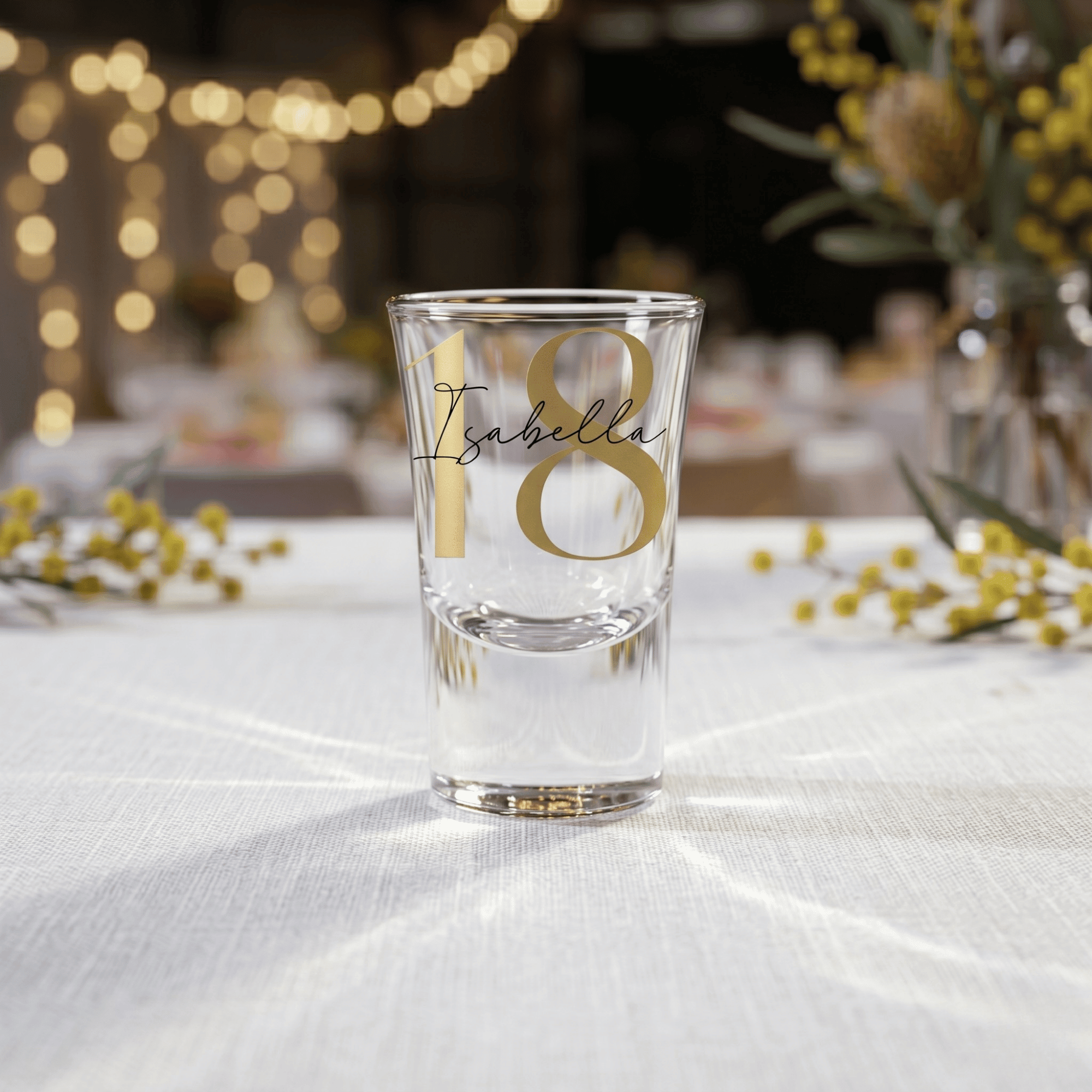 Modern Elegance Personalised Vinyl 25ml Shot Glass - Make It Personal Gift Co