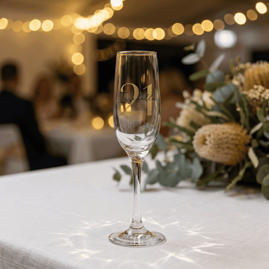 Modern Elegance Personalised Vinyl Champagne Flute - Make It Personal Gift Co