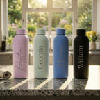 Personalised 500ml Matte Stainless Steel Engraved Name Water Bottle - Make It Personal Gift Co