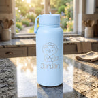 Personalised 950ml Kids Engraved Icon & Name Water Bottle