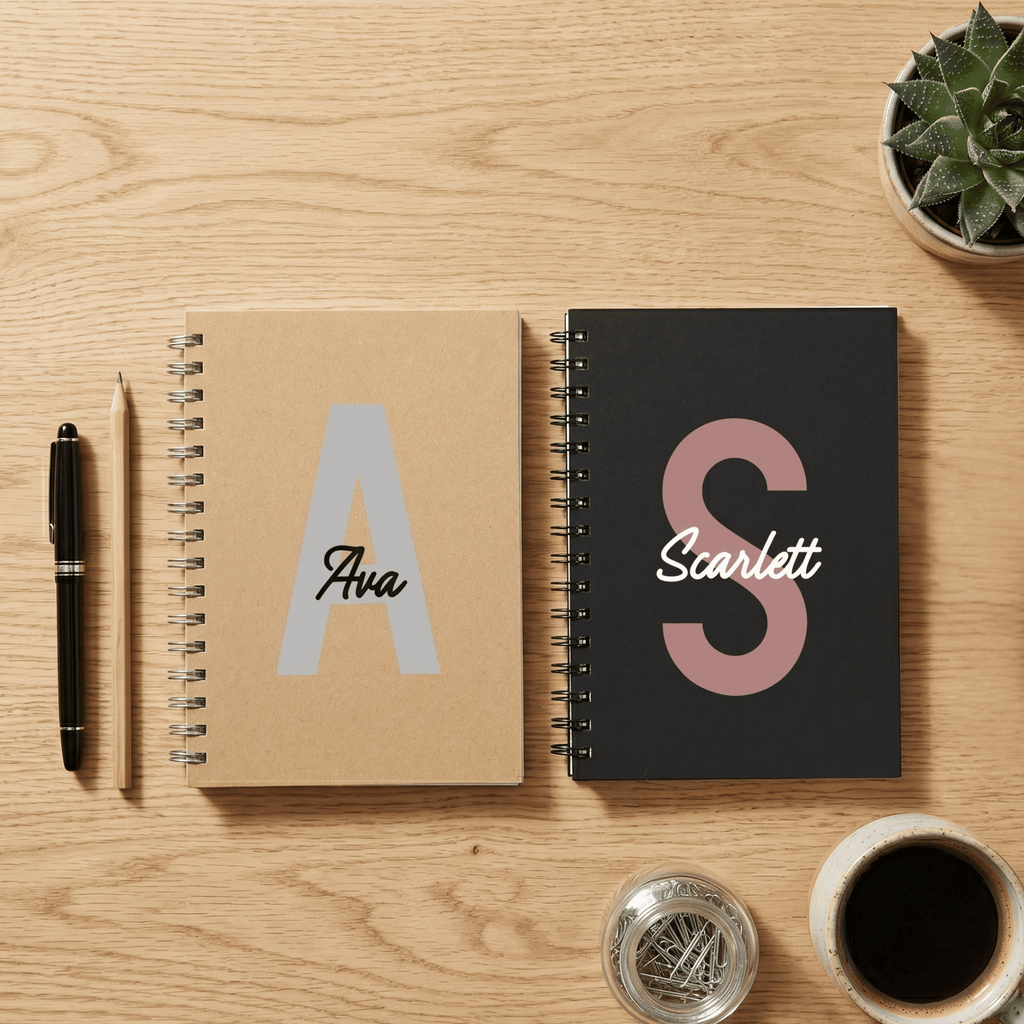Personalised A5 Spiral Notebook Bold Contemporary Edition - Make It Personal Gift Co