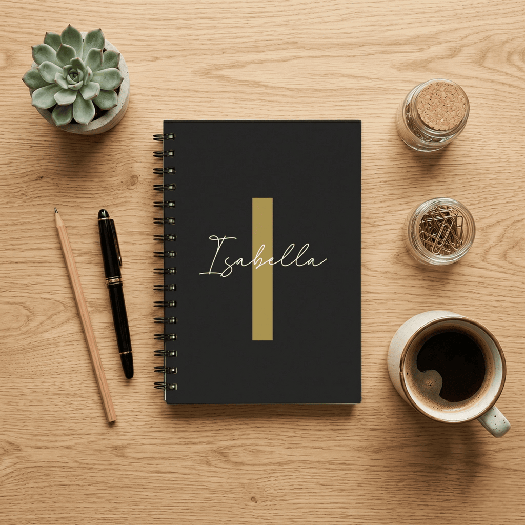 Personalised A5 Spiral Notebook Modern Elegance Edition - Make It Personal Gift Co