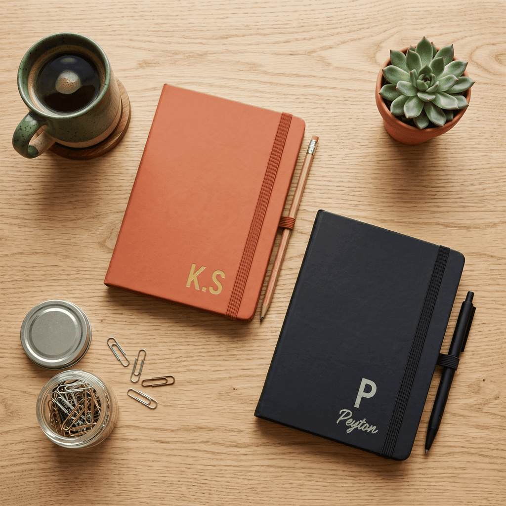 Personalised A5 Vegan Leather Journal Bold Contemporary Edition - Make It Personal Gift Co
