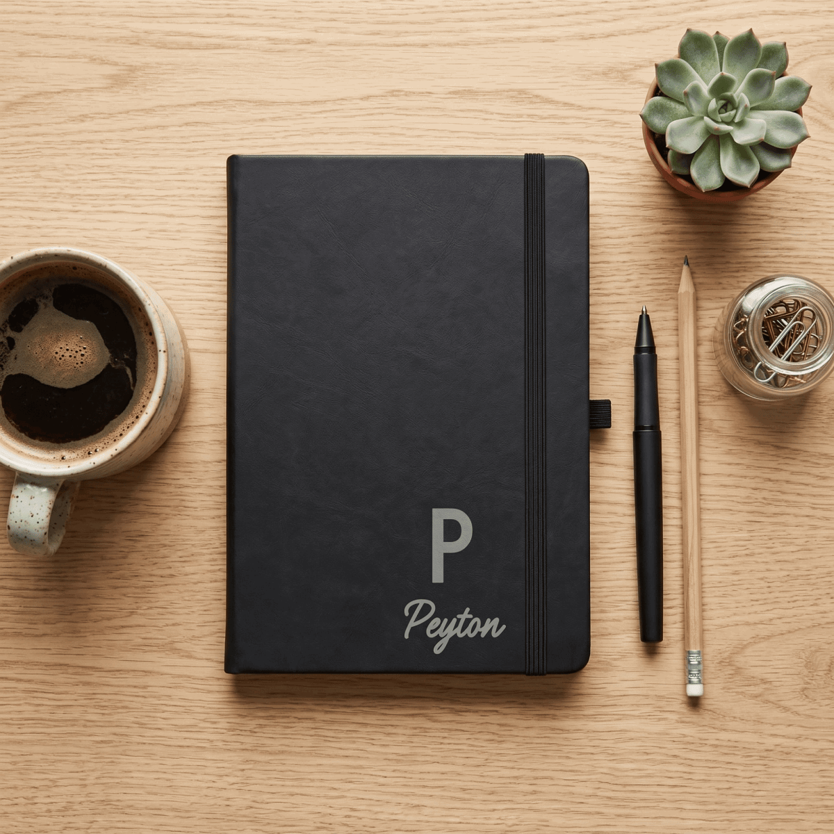 Personalised A5 Vegan Leather Journal Bold Contemporary Edition - Make It Personal Gift Co