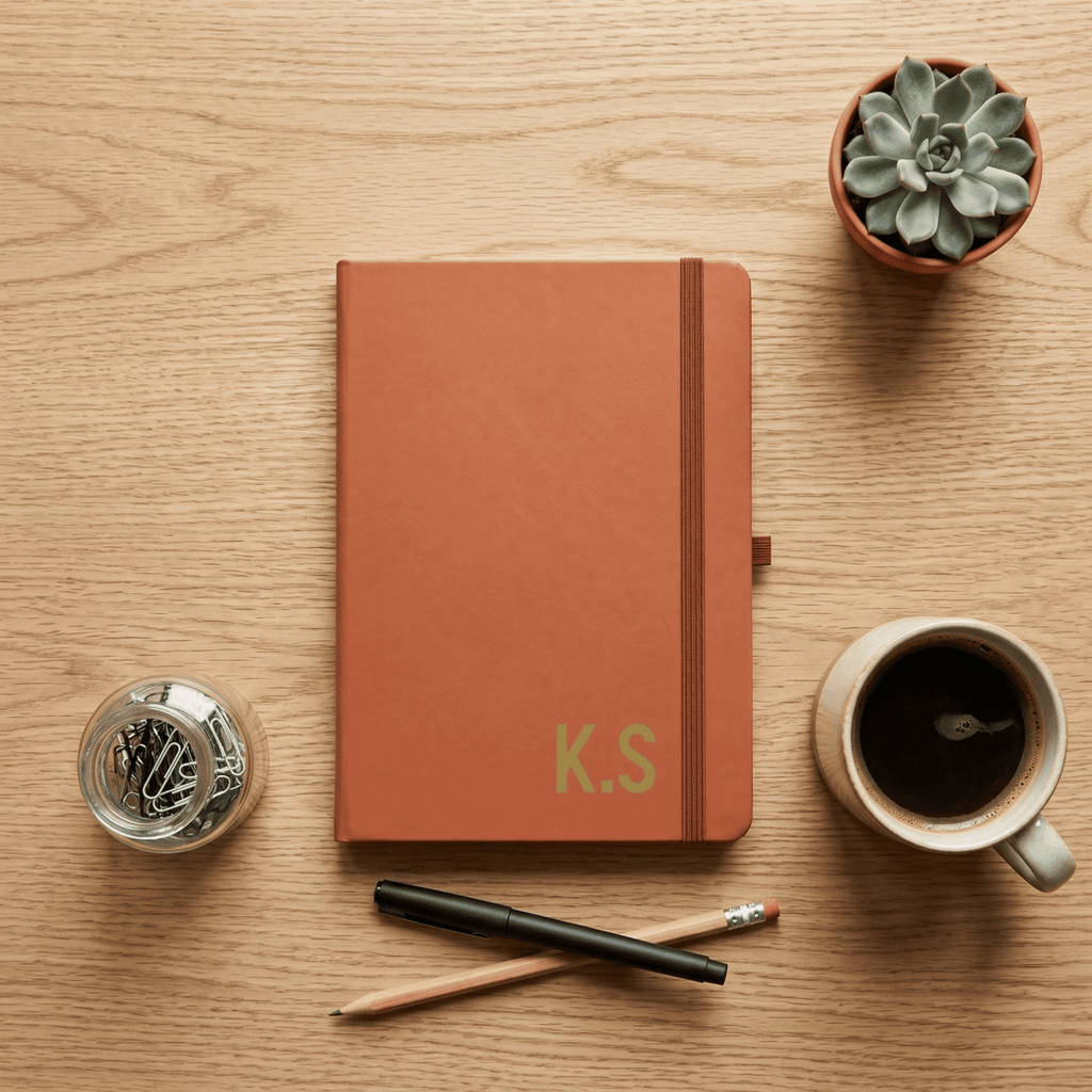 Personalised A5 Vegan Leather Journal Bold Contemporary Edition - Make It Personal Gift Co