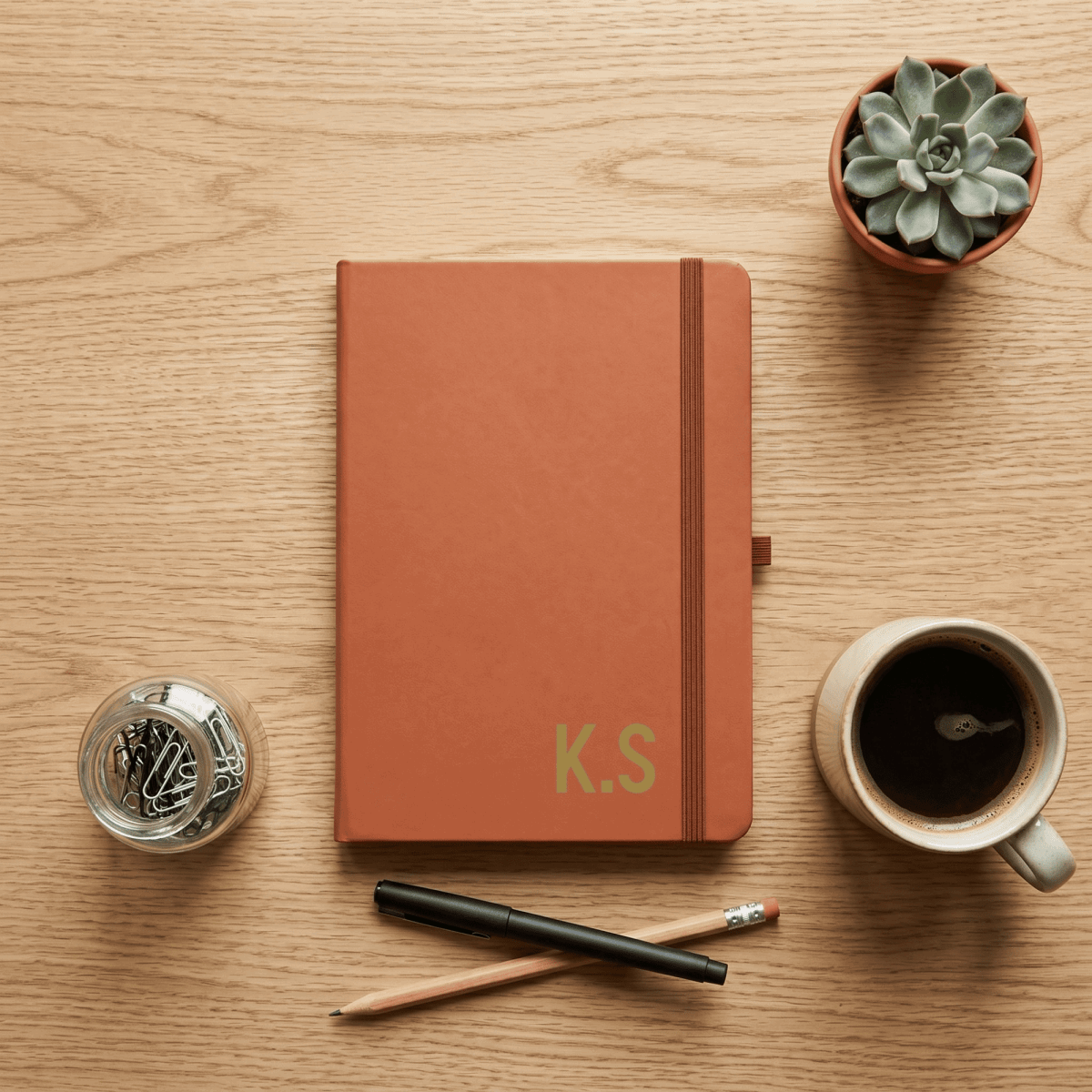 Personalised A5 Vegan Leather Journal Bold Contemporary Edition - Make It Personal Gift Co