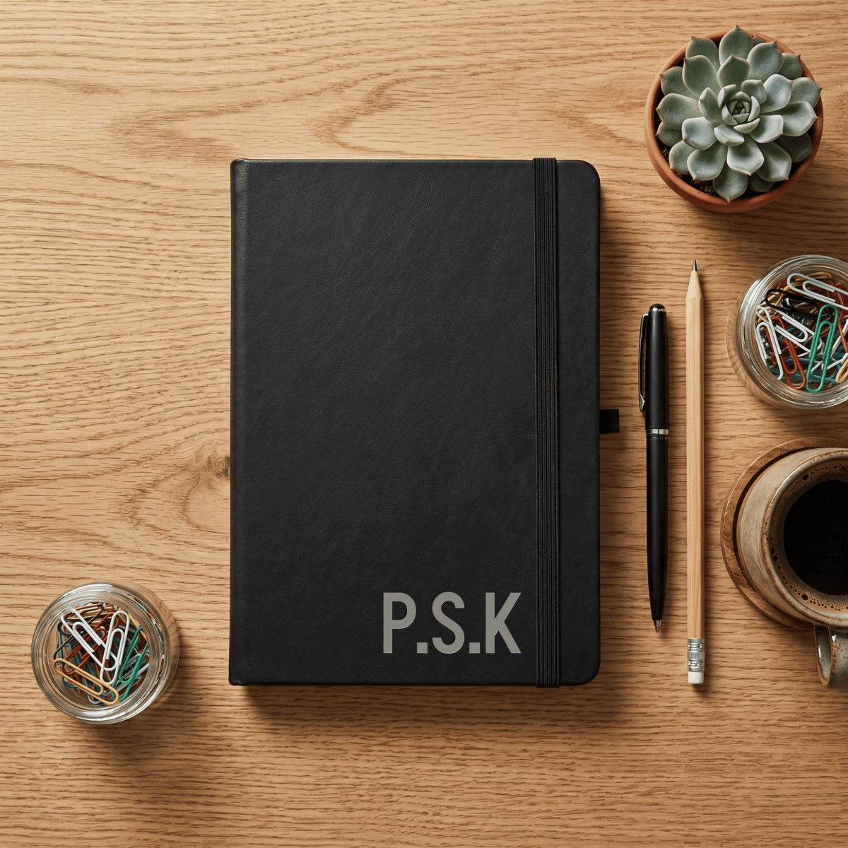 Personalised A5 Vegan Leather Journal Bold Contemporary Edition - Make It Personal Gift Co