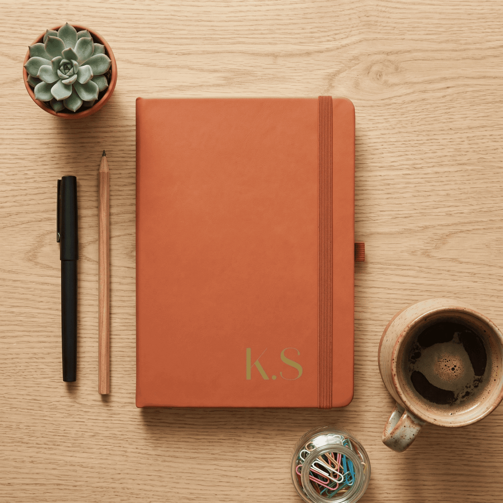 Personalised A5 Vegan Leather Journal Modern Elegance Edition - Make It Personal Gift Co