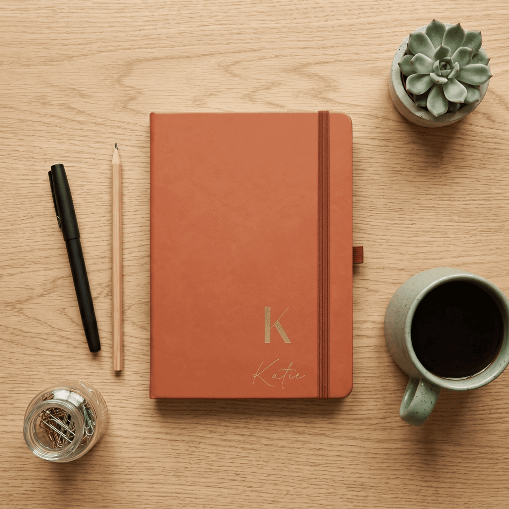 Personalised A5 Vegan Leather Journal Modern Elegance Edition - Make It Personal Gift Co
