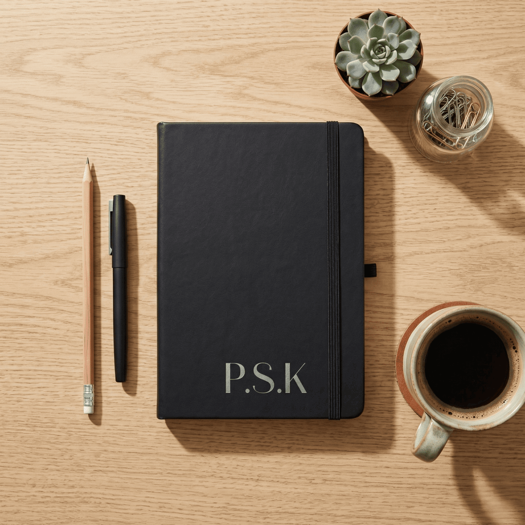 Personalised A5 Vegan Leather Journal Modern Elegance Edition - Make It Personal Gift Co