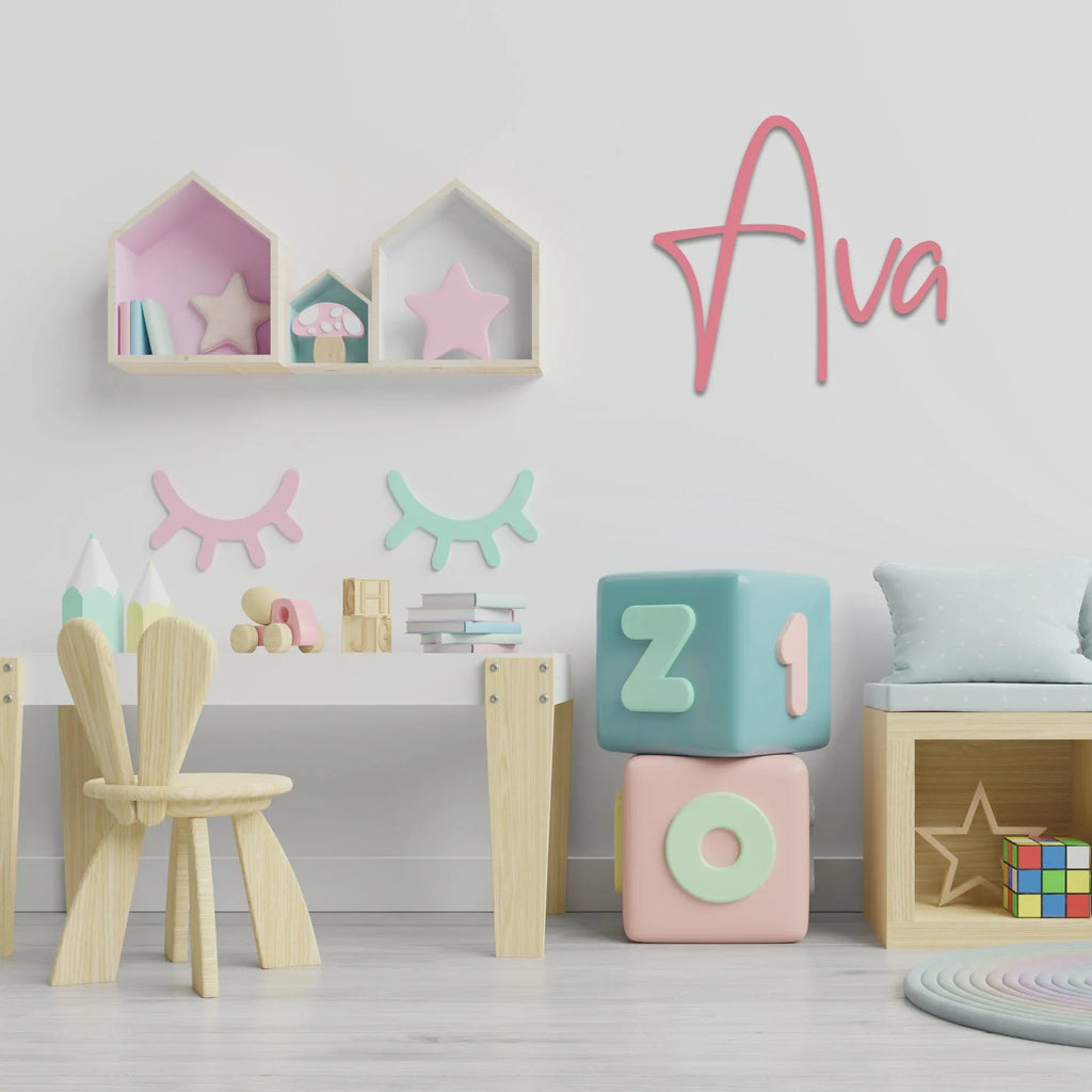 Personalised Acrylic Kids Name Sign – Custom Nursery Wall Plaque - Make It Personal Gift Co