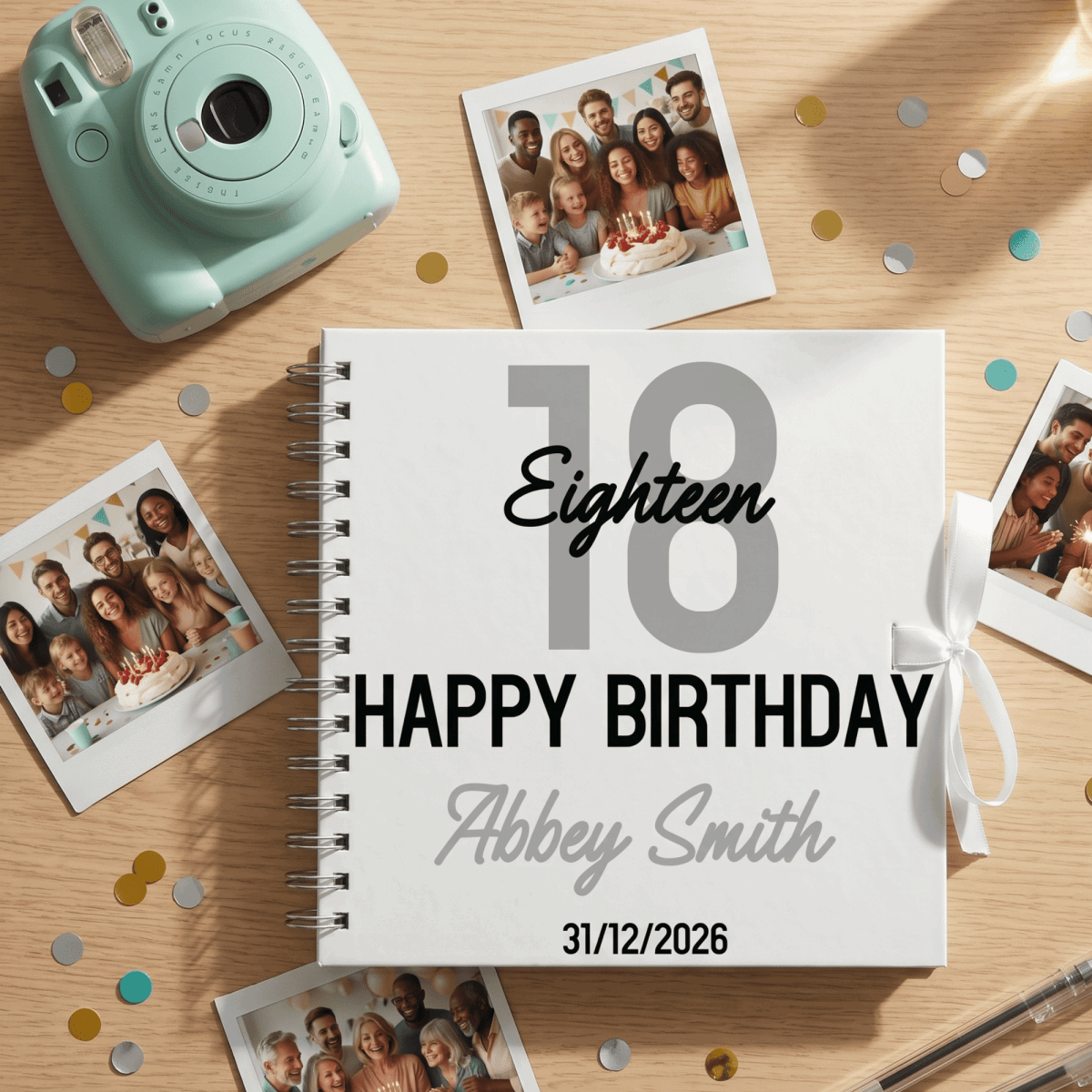 Personalised Bold Contemporary Birthday Album Guestbook - Make It Personal Gift Co