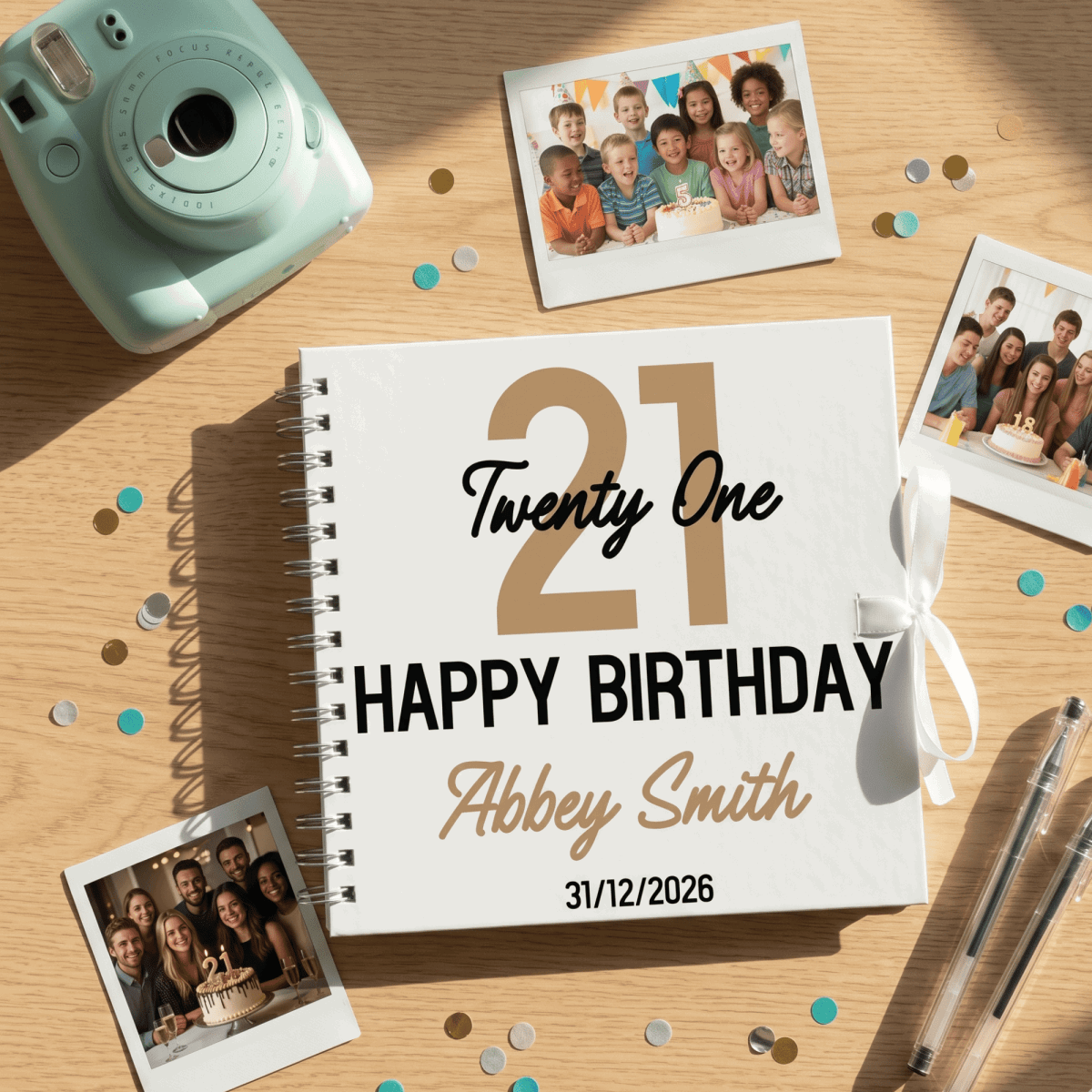 Personalised Bold Contemporary Birthday Album Guestbook - Make It Personal Gift Co