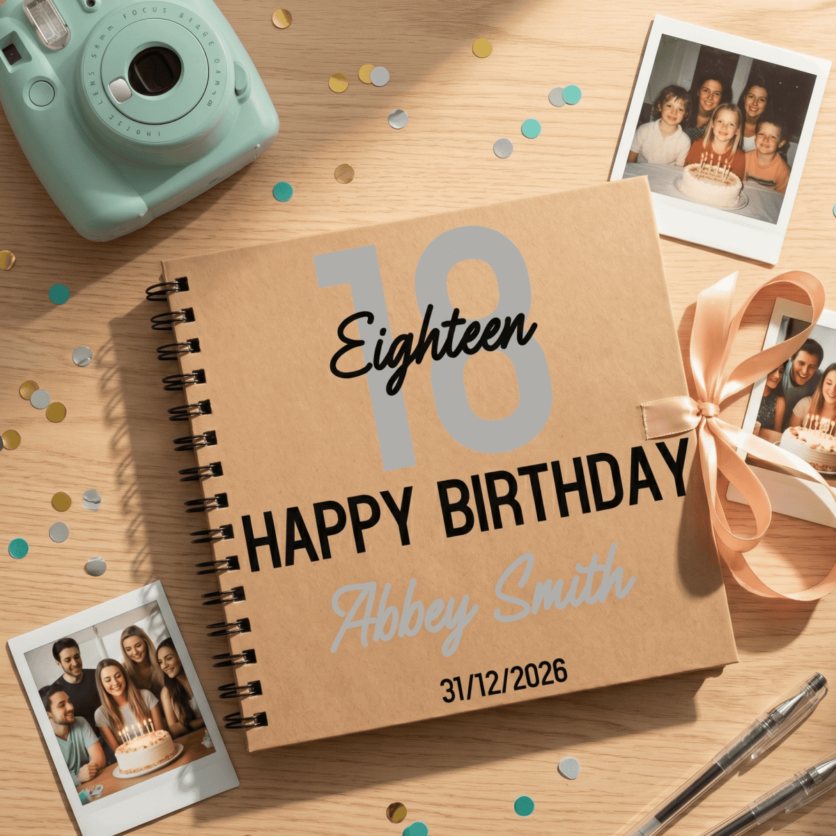 Personalised Bold Contemporary Birthday Album Guestbook - Make It Personal Gift Co