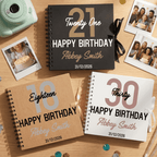 Personalised Bold Contemporary Birthday Album Guestbook - Make It Personal Gift Co