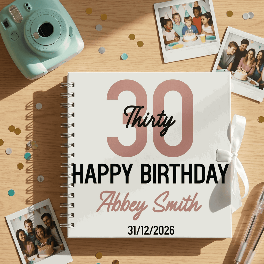 Personalised Bold Contemporary Birthday Album Guestbook - Make It Personal Gift Co