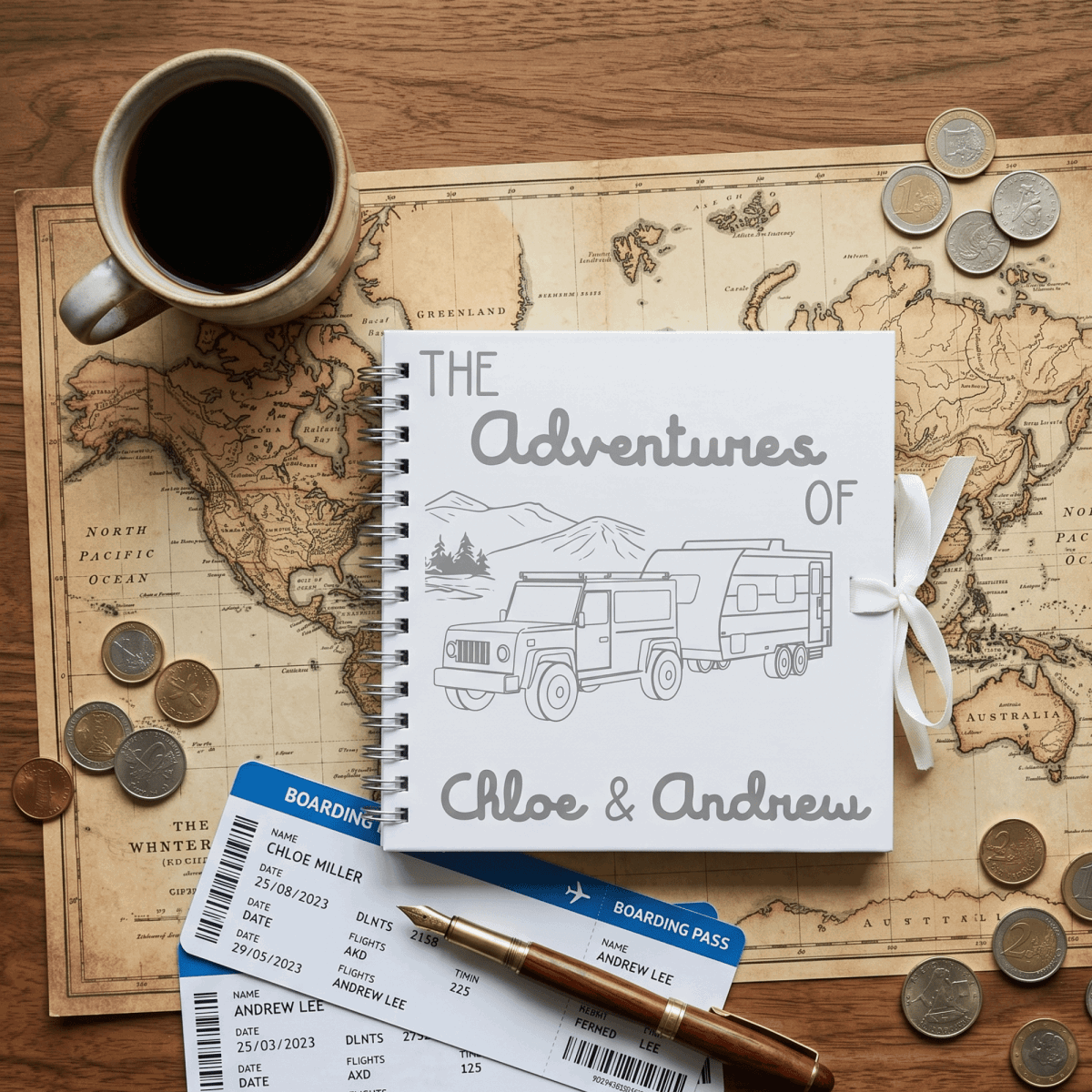Personalised Caravan Travel Journal - Make It Personal Gift Co