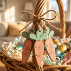 Personalised Carrot Easter Basket Tag – Custom 3D Layered Name Label - Make It Personal Gift Co