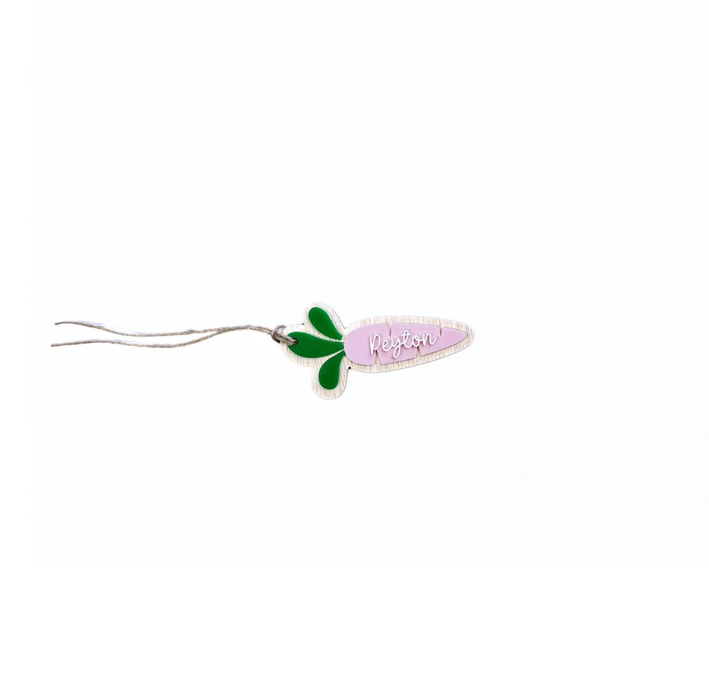 Personalised Carrot Easter Basket Tag – Custom 3D Layered Name Label - Make It Personal Gift Co