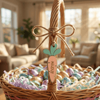Personalised Carrot Easter Basket Tag – Custom 3D Layered Name Label - Make It Personal Gift Co