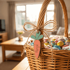 Personalised Carrot Easter Basket Tag – Custom 3D Layered Name Label - Make It Personal Gift Co