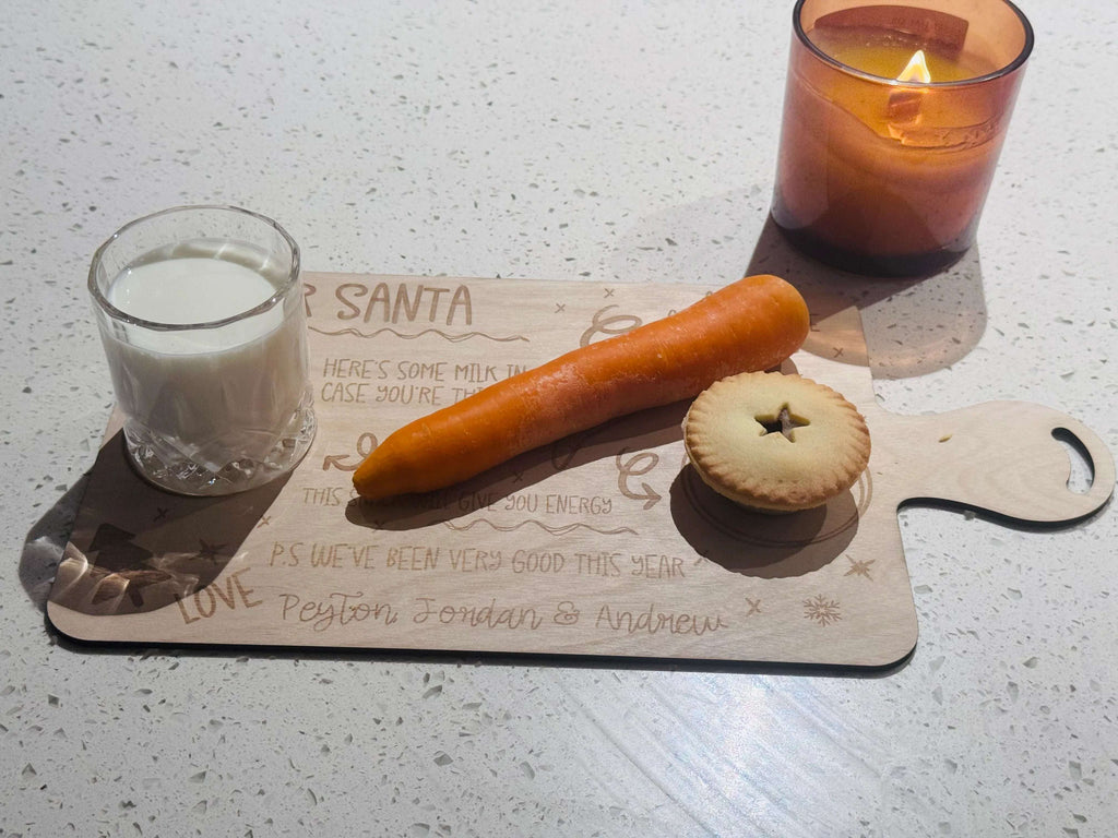 Personalised Christmas Eve Plate – Custom Santa & Reindeer Treat Board - Make It Personal Gift Co