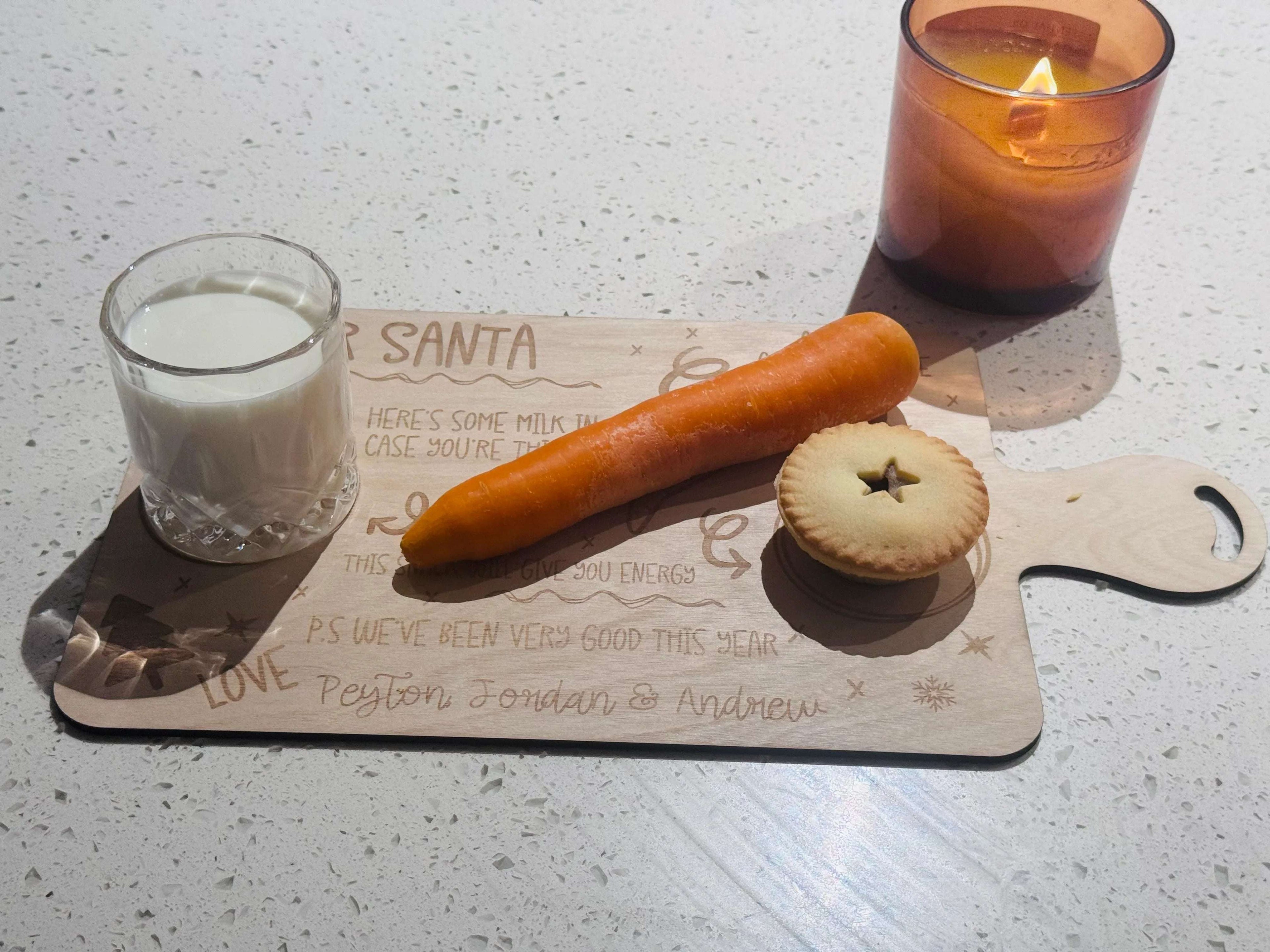Personalised Christmas Eve Plate – Custom Santa & Reindeer Treat Board - Make It Personal Gift Co