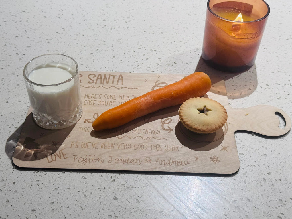 Personalised Christmas Eve Plate – Custom Santa & Reindeer Treat Board - Make It Personal Gift Co