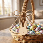 Personalised Easter Bunny Name Tag – Custom Wood or Acrylic Basket Label - Make It Personal Gift Co