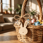Personalised Easter Bunny Name Tag – Custom Wood or Acrylic Basket Label - Make It Personal Gift Co